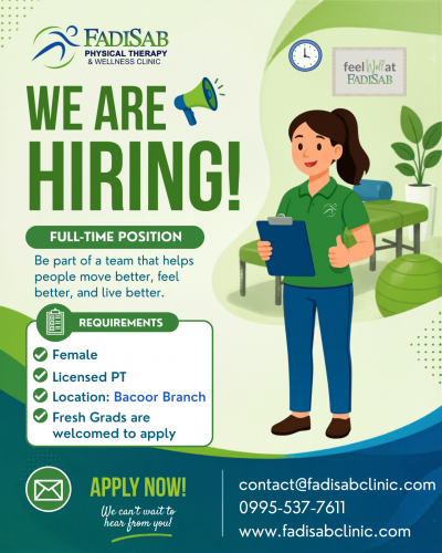 We're Hiring: Full-Time Physical Therapist (Bacoor Branch)